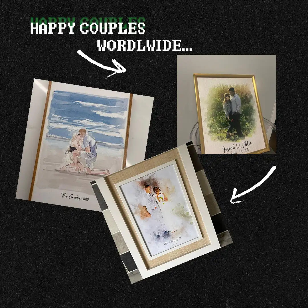 Custom Couple Portrait | Watercolor Art