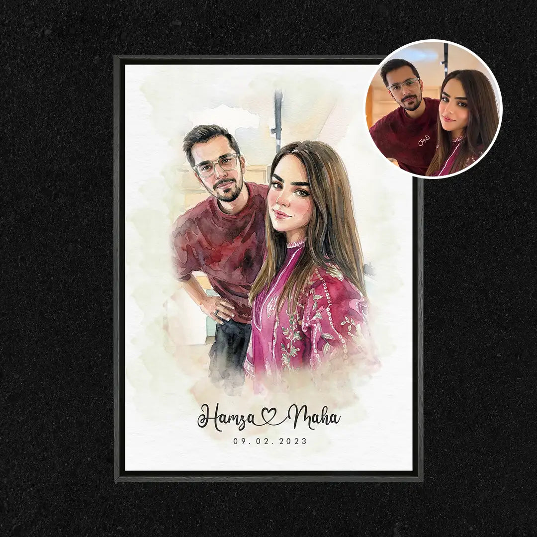 Custom Couple Portrait | Watercolor Art